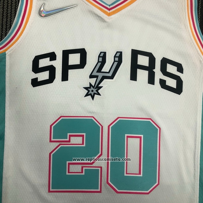 Camiseta San Antonio Spurs Manu Ginobili #20 Ciudad 2021-22 Blanco